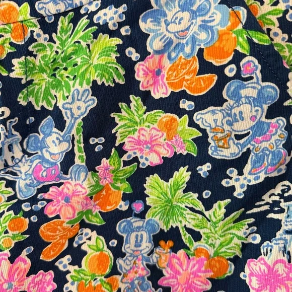 Lilly Pulitzer Disney Buttercup Shorts Navy Green Pink Size 4 - Picture 3 of 7